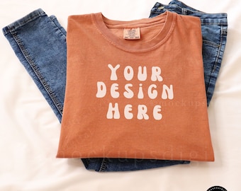 Yam Comfort Colors C1717 Yam Shirt Mockup Flat Lay Mockup Fall Mockup Comfort Colors Yam Spooky Mockup Orange Mockup Oversized Mock up Fall