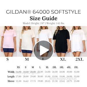 Gildan 64000 Soft Style Shirt Video Größentabelle Gildan Video Größentabelle 64000 Video Size Guide Größenvergleichstabelle Video Sand Gildan 64000