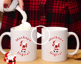 Video Mockup Kaffeetasse Mockup Paare Mockup 11 Oz Tasse Mockup Weihnachtstasse Mockup Paare Tasse Video Mockup Zwei Tassen Mockup Tassenmodell