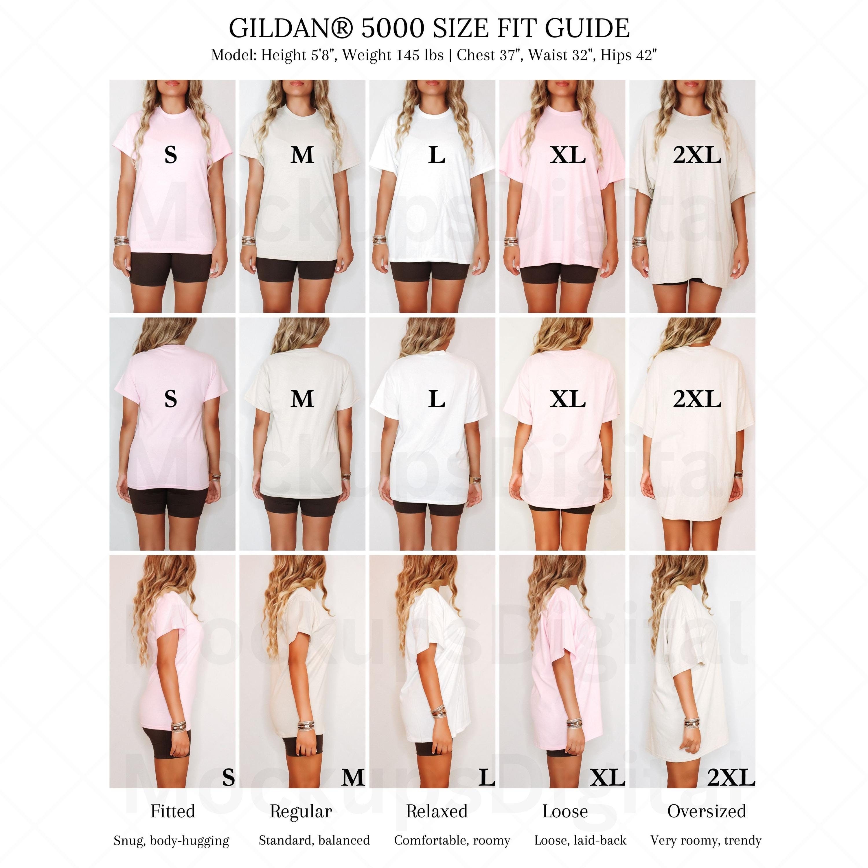 Gildan 5000 Size Chart Gildan 5000 Size Guide Oversized Size Chart 5000 ...