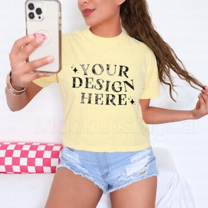 Butter Comfort Colors 3023CL Mockup Butter 3023cl Size Chart 3023CL Color Chart Butter Tshirt Mockup Bachelorette Mockup Bridesmaid Mockup