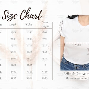 Bella Canvas 3001 Size Chart-bella and Canvas 3001 Size - Etsy