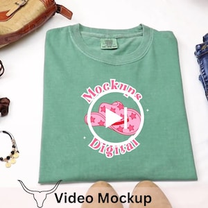 Comfort Colors Video Mockup Light Green Comfort Colors Video Mock-up Shirt Video Mockup Oversized Mockup 1717 Video Mock T-shirt Video Mock