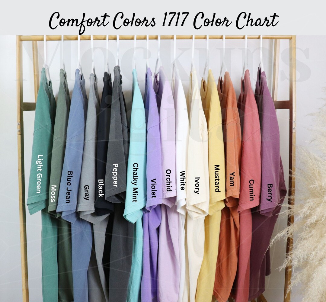 Comfort Colors 1717 Color Chart Comfort Colors Size Chart 1717 Color 