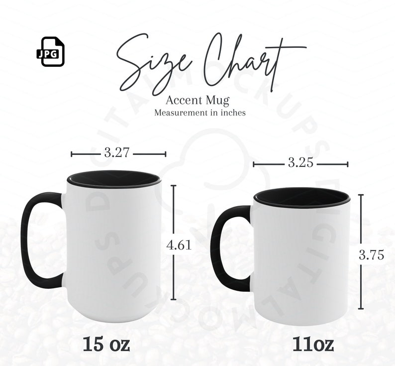 Accent Mug Size Chart-cup Size Chart-mug Mockup-11oz-15oz-mug - Etsy