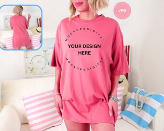 Front and Back Watermelon Comfort Colors Mockup Comfort Colors Watermelon Mockup Oversized MockUp Comfort Color Mockup Spring Break Mockup