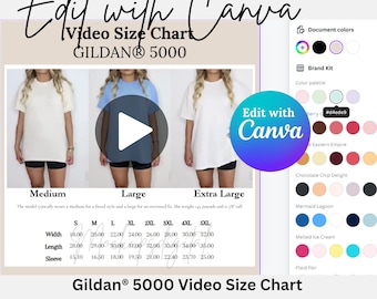 Gildan 5000 Video Storlekstabell Gildan 5000 Storlekstabell Naturlig Gildan 5000 Video Storleksguide Överdimensionerad Gildan 5000 Mockup Vit Gildan 5000 Mockup