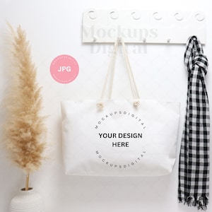 Weekender Bag Mockup, Weekender Mockup, Weekender Tote Bag, Weekender Bag Mock Up, Weekender Bag Mock-Up, Rope Handle Bag Mockup, Tote Mock