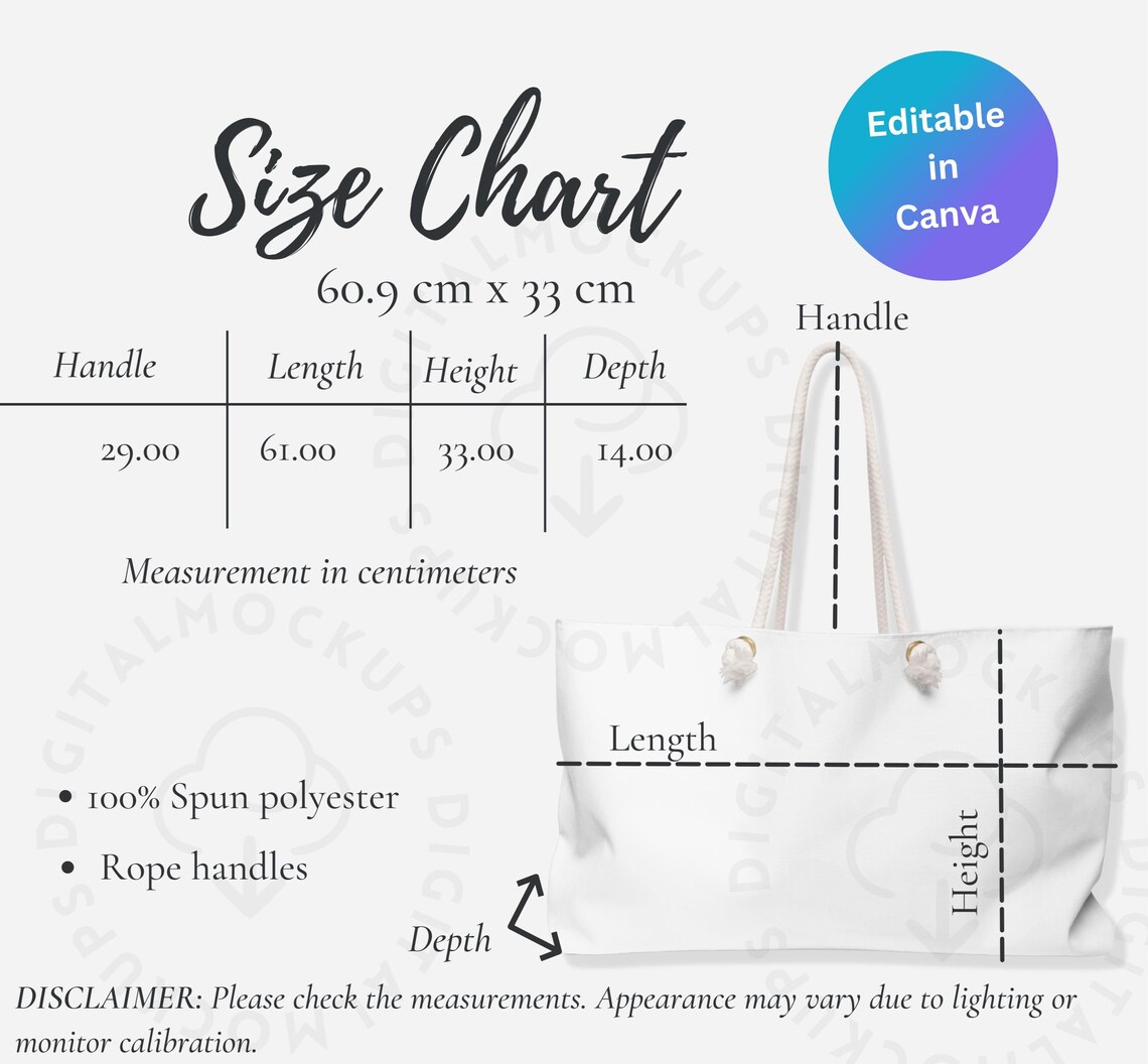 Weekender Bag Mockupsize Chartbag Mockupfall Mockuptote Etsy