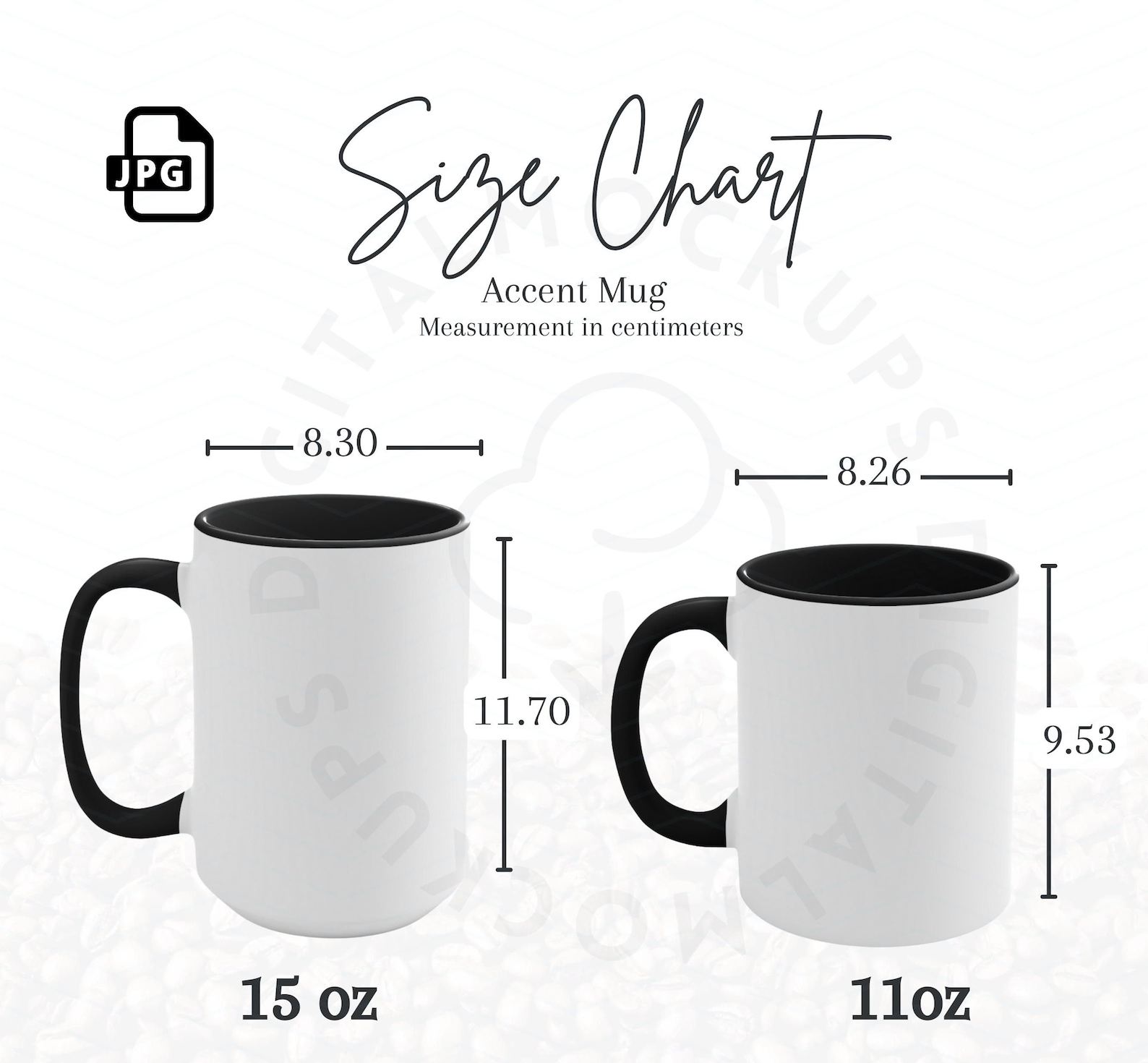 Accent Mug Size Chart-cup Size Chart-mug Mockup-11oz-15oz-mug - Etsy