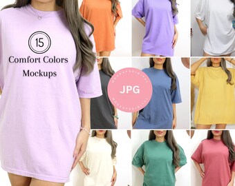 Comfort Colors Mockups Bundle, C1717 Bundle, Aesthetic Trendy Mockups Bundle, Oversized Mockup, Mockup Bundle, Comfort Colors Mockup Pepper