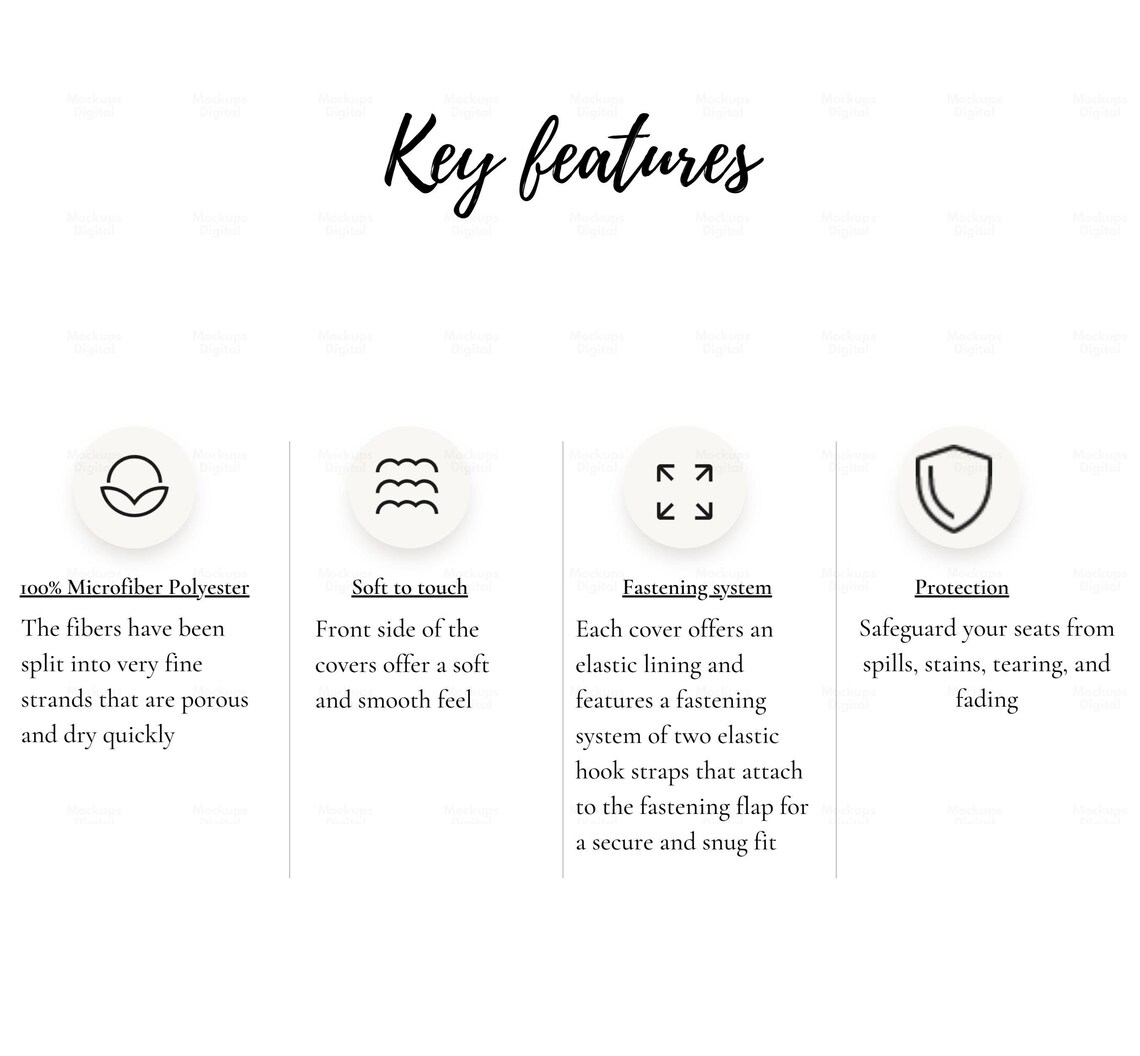 Car Seat Cover Size Chart Seat Cover Size Guide Car Seat Etsy