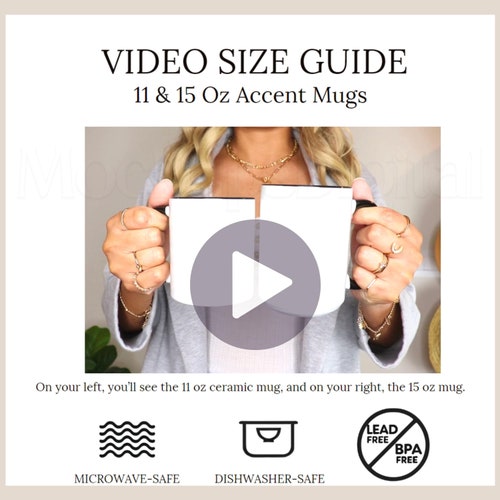 Accent Mug Video Size Guide 11 oz 15 oz Black Handle Mug 15 oz White Coffee Mug Video Size Chart Mockup Mug Mockup Coffee Cup Mockup Size