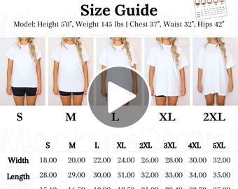 Gildan 5000 Size Guide Video & Image-Gildan 5000 Video Size Chart-Unisex T-Shirt Size Chart for Print on Demand Sellers