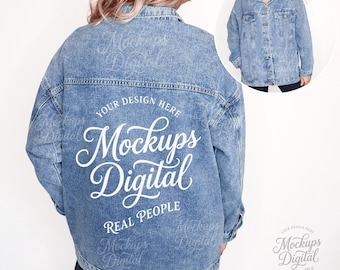 Denim Jacket Mockup, MWW Women's Jacket Oversized, Real Model (Digital Download)