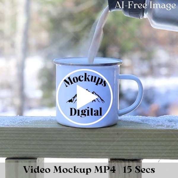 Camp Mug Video Mockup Camping Mug Video Mockup Camping Mug Mockup 12 oz Camping Mug Mockup White Coffee Mug Enamel Coffee Cup Mockup Camping