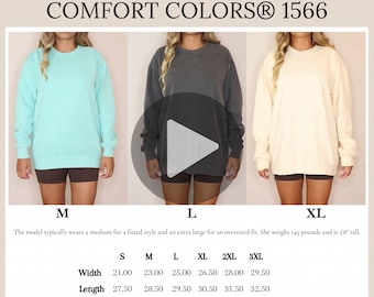 Comfort Colors Video Size Chart Comfort Colors 1566 Video Size Chart Oversized Comfort Colors Mockup 1566 Mockup Retro Mockup Western Mockup