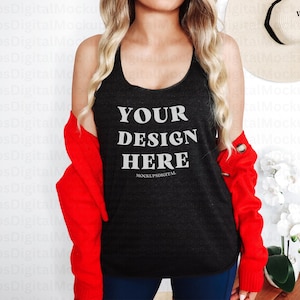 Vintage Black Next Level 6733 Mockup Next Level Racerback Tank Mockup Next Level 6733 Mock Up Next Level Tank Mockup 6733 Summer Mockup
