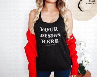 Vintage Black Next Level 6733 Mockup Next Level Racerback Tank Mockup Next Level 6733 Mock Up Next Level Tank Mockup 6733 Summer Mockup