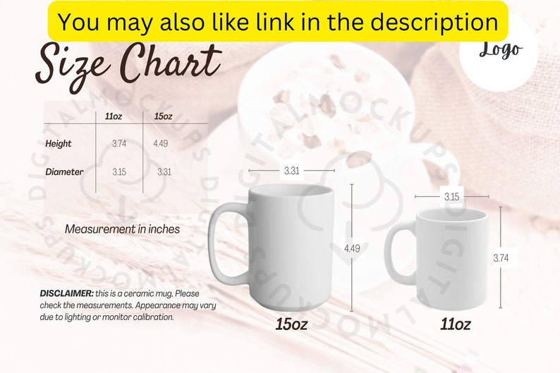 Mug Size Chartcup Size Chartmug Mockup11oz15ozmug Size Etsy Hong