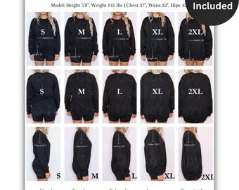 Gildan 18000 Size Fit Guide-Black Gildan 18000 Size Chart Video-18000 Sizing Guide-18000 Comparison Chart-Oversized 18000 Shirt Size Chart