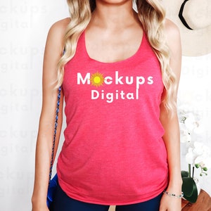 Next Level 6733 Vintage Shocking Pink Mockup Next Level Racerback Tank Mockup Next Level 6733 Mockup Next Level Tank Mockup 6733 Summer Mock