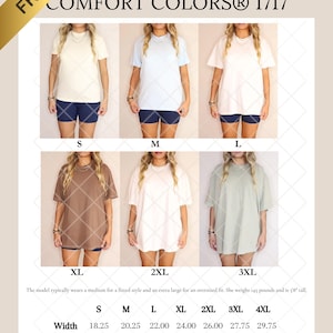 Video Size Chart Comfort Colors Video