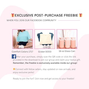 Puede incluir: Tres opciones de productos para unirse a una comunidad de Facebook: una camiseta azul claro, una camiseta amarilla y tres tarros de vidrio de 473 ml con tapas y pajitas.  "Despu&eacute;s de su compra, simplemente escanee el c&oacute;digo QR o haga clic en el enlace proporcionado en la descarga para unirse a nuestro grupo y reclamar su regalo de bonificaci&oacute;n. &iexcl;Recuerde, el regalo es exclusivamente disponible dentro de nuestro grupo!"
