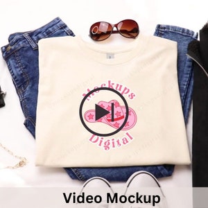 Gildan 5000 Video Mockup Natural Gildan 5000 Video Mock-up Shirt Video Mockup Flat Lay Video Mockup 5000 Video Mock T-shirt Video Mockup