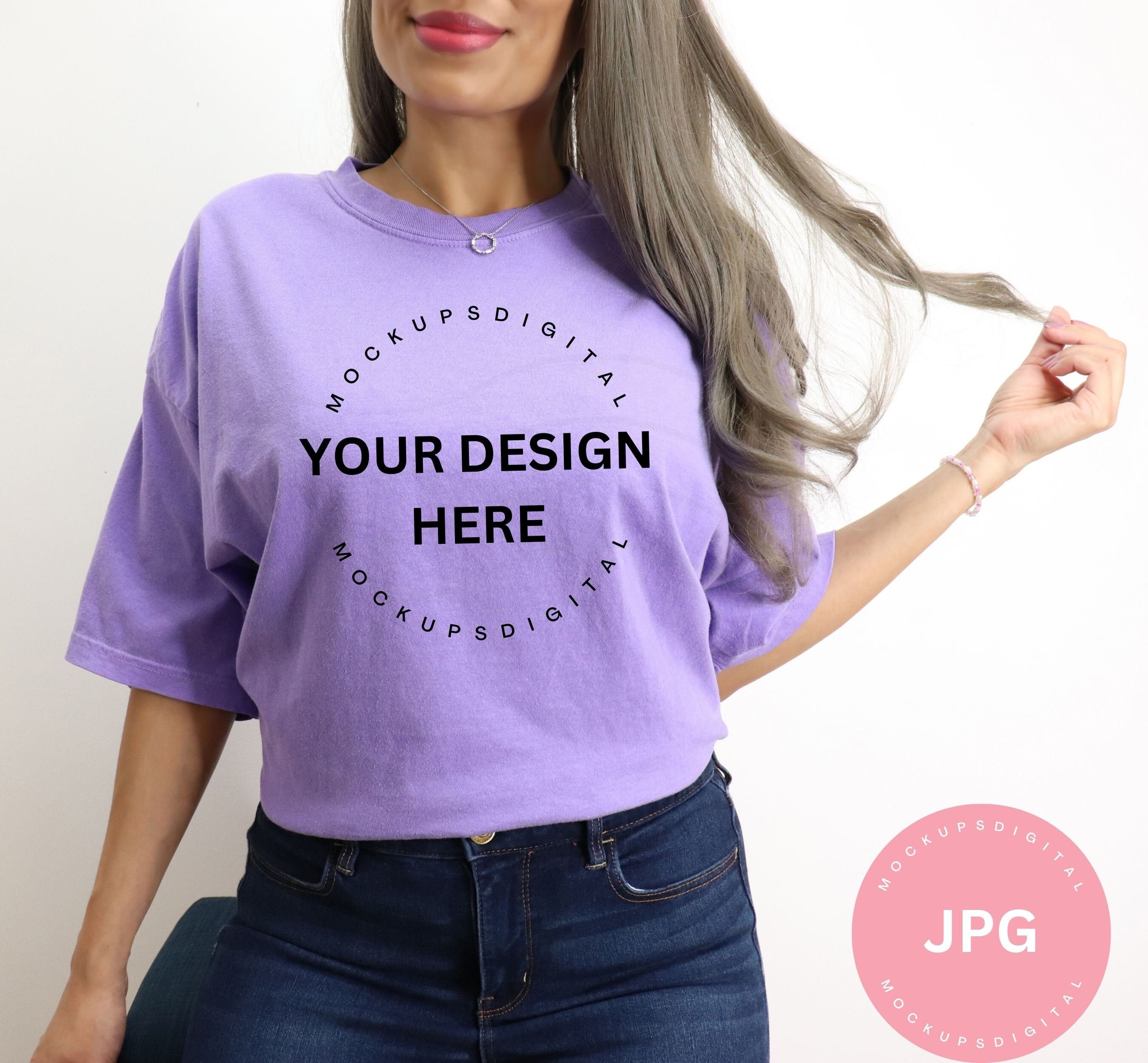 Comfort Colors Mockup Violet Oversized Comfort Colors 1717 Mockup Comfort Colors C1717 Mockup Violet Summer Mockup Purple Tshirt Mockup
