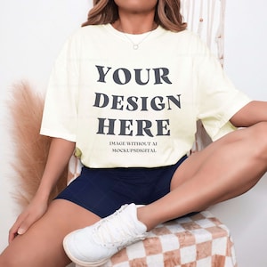 Elfenbein Comfort Colors Mockup Elfenbein Comfort Colors 1717 Elfenbein Mockup Shirt Mockup Ivory Tshirt Mockup C1717 Elfenbein Oversized Mockup Retro Mockup