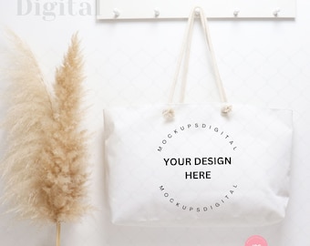 Weekender Bag Mockup, Weekender Mockup, Weekender Tote Bag, Weekender Bag Mock Up, Weekender Bag Mock-Up, Rope Handle Bag Mockup, Tote Mock
