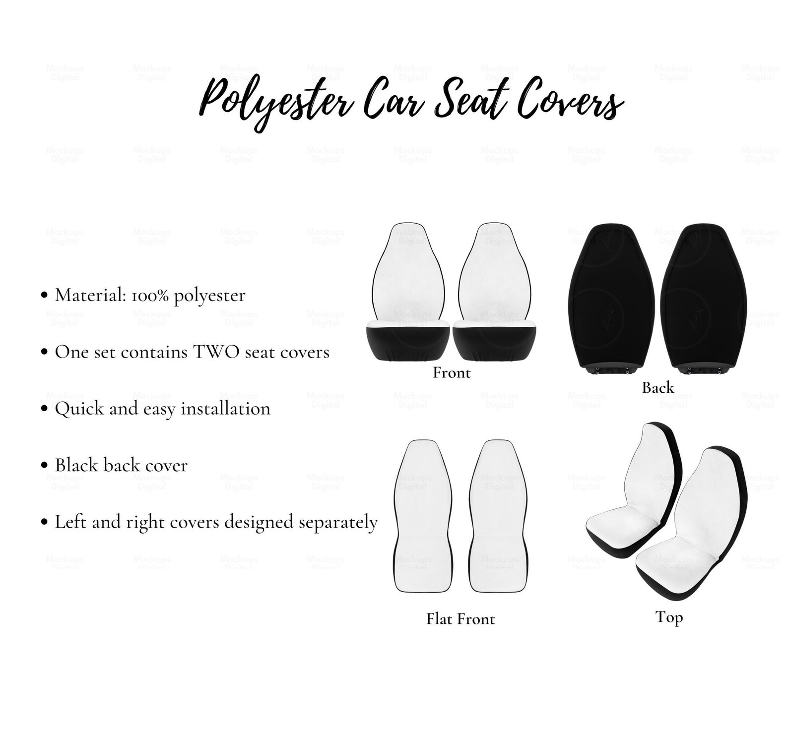 Car Seat Cover Size Chart Seat Cover Size Guide Car Seat Etsy