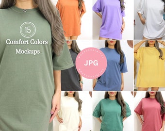 Comfort Colors Mockups Bundle, C1717 Bundle, Aesthetic Trendy Mockups Bundle, Oversized Mockup, Mockup Bundle, Comfort Colors Mockup Pepper
