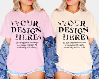 Mockup di coppia Mockup di addio al nubilato Blossom Comfort Colors 1717 Mockup damigella d'onore 1717 Mockup di camicia avorio 1717 Mockup di camicia da sposa 1717