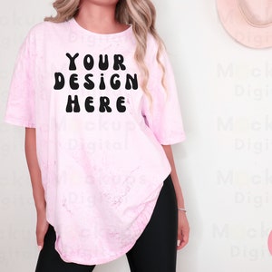 Comfort Colors 1745 Clay Comfort Colors Color Blast Clay Mockup Tie Dye Tshirt Mockup Comfort Color Mockup  Summer Mockup Oversized Mockup
