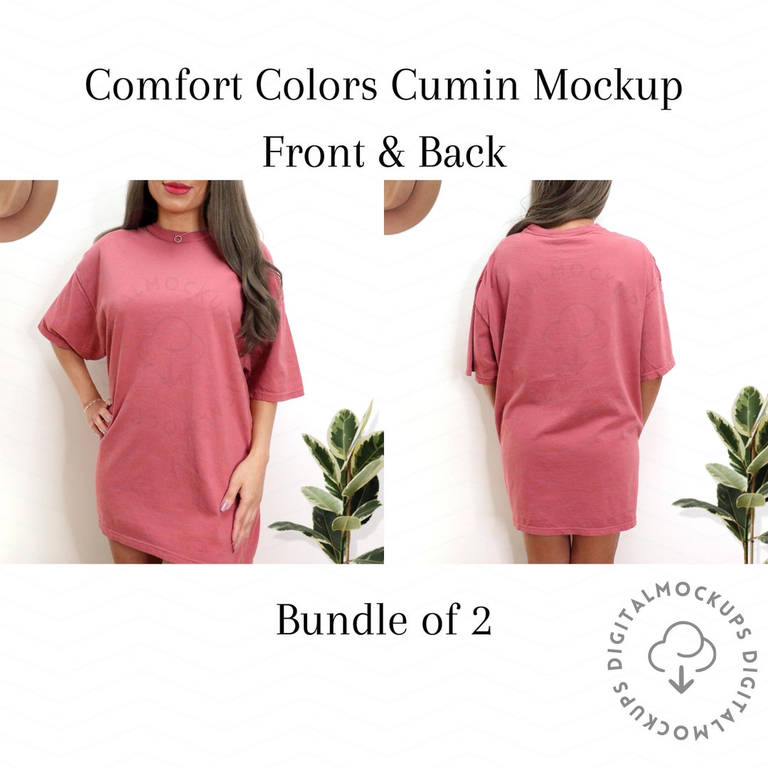 Comfort Colors Cumin Mockup Bundle Front Mockup Back Mockup Oversized