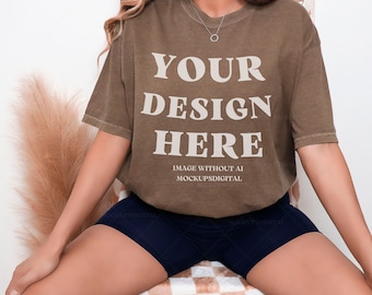Espresso Comfort Colors Mockup Espresso TShirt Comfort Colors Mockup C1717 Shirt Mock-up Trendy Comfort Color Mockups Brown Shirt Mockup