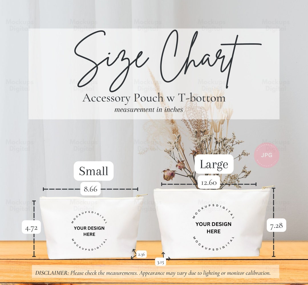 Printify Accessories Pouch Size Chart Mockup Aop Accessory Pouch W T