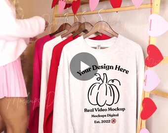 Ash Gildan 18000 Video Mockup Valentines Mockup Ash Gildan Mockup Fall Sweatshirt Mockup 18000 Sweatshirt Video Mockup Video Gildan Mockup
