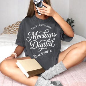 Pepper Comfort Colors 1717 T-shirt Mockup Verklig modell Mock POD-mall (digital nedladdning)