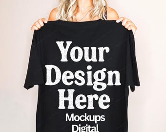 Black Comfort Colors 1717 T-Shirt Mockup | Back View (Digital Download)