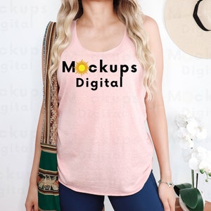 Desert Pink Next Level 6733 Mockup Next Level Racerback Tank Mockup Next Level 6733 Mock Up Next Level Tank Mockup 6733 Summer Mock