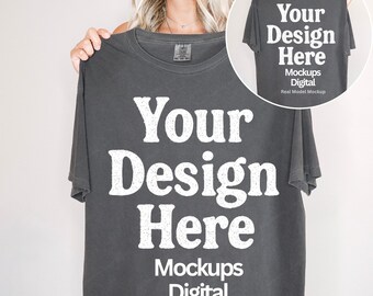 Comfort Colors 1717 T-Shirt Mockup | Front & Back, Real Model (Digital Download)