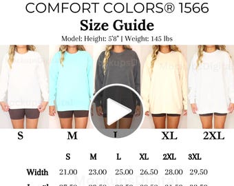 May include: Size chart for a sweatshirt in various colors, including white, light blue, gray, cream, and white. The chart shows measurements in inches for width, length, and sleeve length for sizes S, M, L, XL, 2XL, and 3XL.