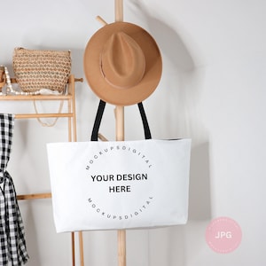 Black Handle Weekender Bag Mockup White Weekender Mockup Weekender Tote Bag Weekender Bag Mock Up Weekender Black Handle Printify Mockup