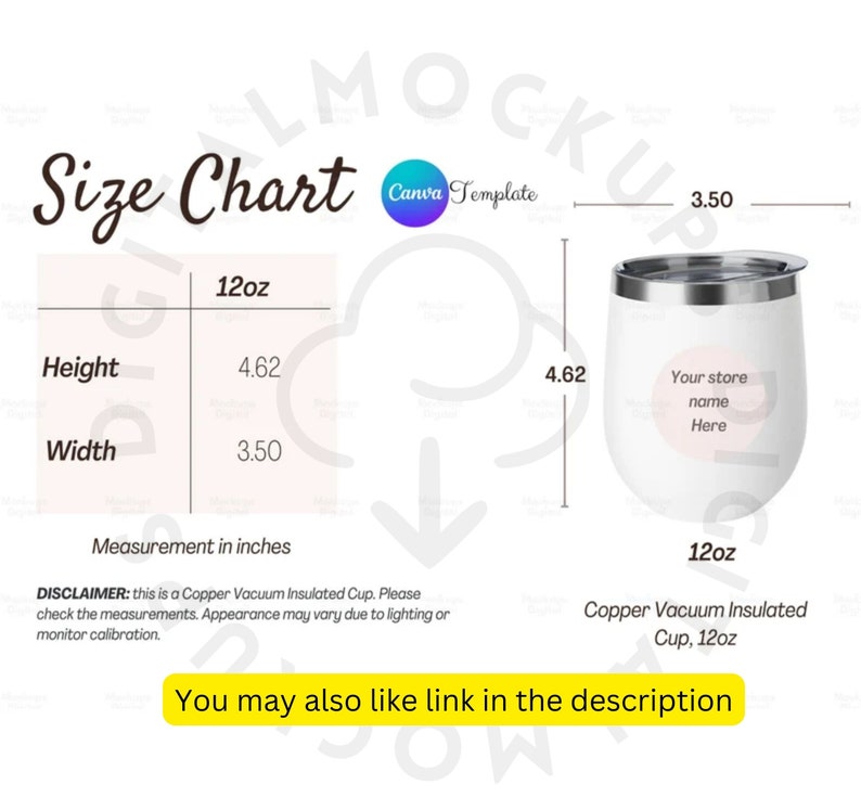 Mug Size Chartcup Size Chartmug Mockup11oz15ozmug Size Etsy Canada