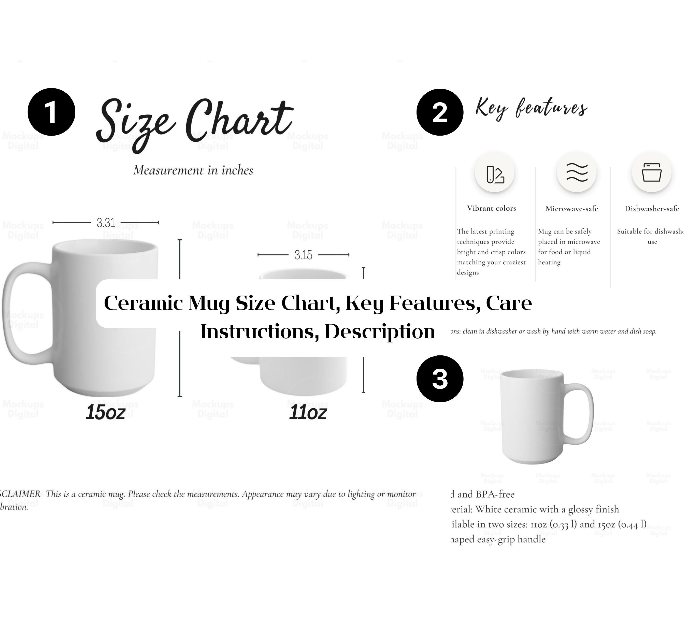 Mug Size Chart-cup Size Chart-mug Mockup-11oz-15oz-mug Size Chart