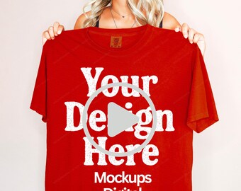 Comfort Colors 1717 T-Shirt Video Mockup | Real Model (MP4)