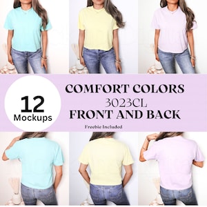 Comfort Colors 3023CL Mockup Bundle 3023CL Size Chart 3023CL Color Chart 3023CL Bundle Comfort Colors Tshirt Mockup Bundle Comfort Colors